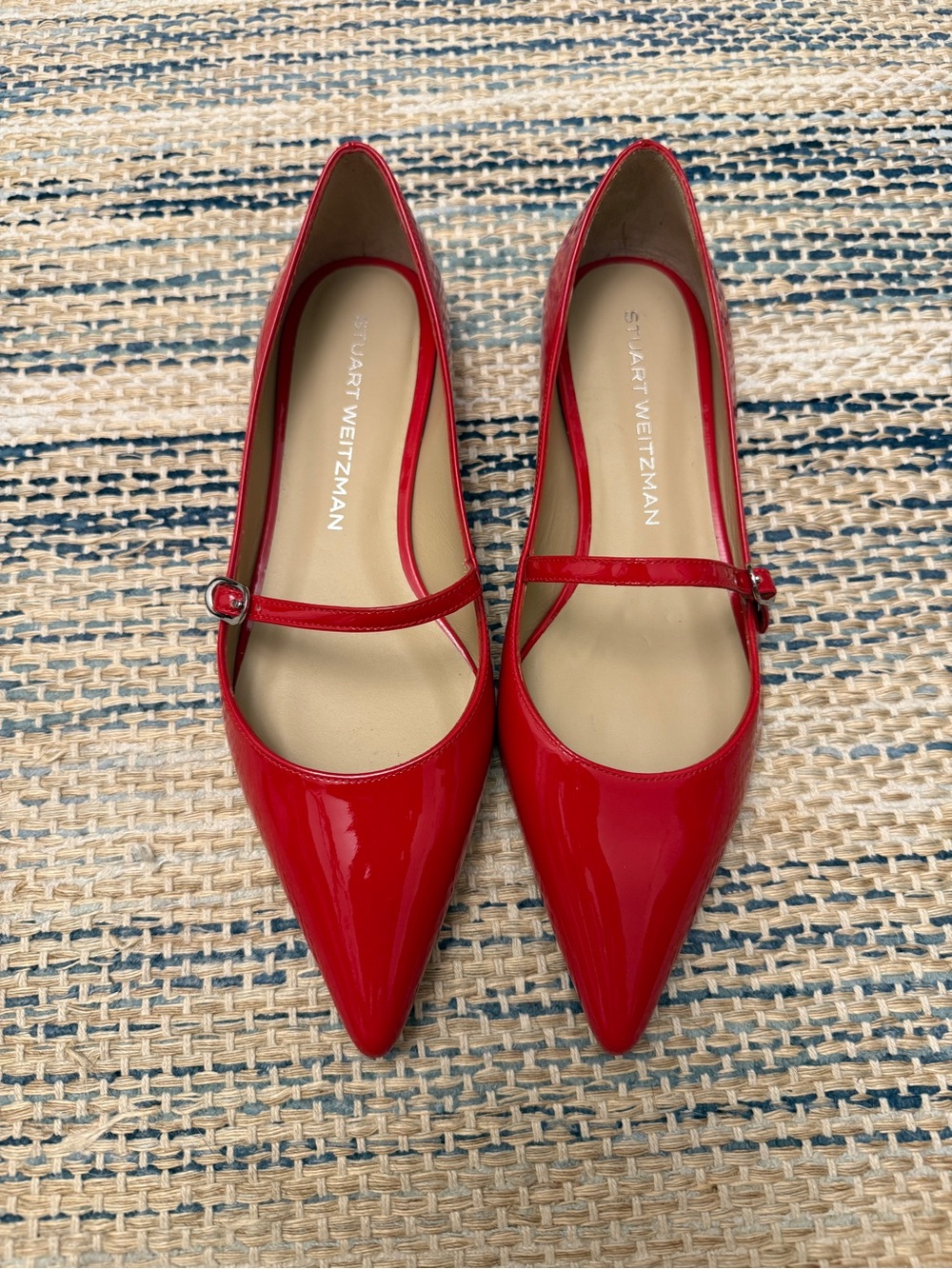 NEW! Stuart Weitzman Red Patent
Pointed Mary Jane Flats size 7.5 - Picture 2 of 6